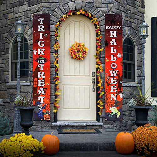 Details about   3 Pack Halloween Trick or Treat Banner Outdoor Decorations Set Fun Hanging Signs 